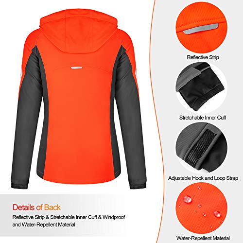 KUTOOK Chaqueta Softshell Mujer Invierno Forro Polar Ropa Cortavientos Impermeable con Capucha Puños Ajustables para SenderismoTrekking Montaña Escalada Esquí(XS)