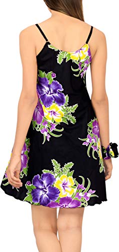 LA LEELA Vestido de Cambio Verano de Las Mujeres de Bohemia de la Vendimia Estilo étnico Violeta_Z29 XL