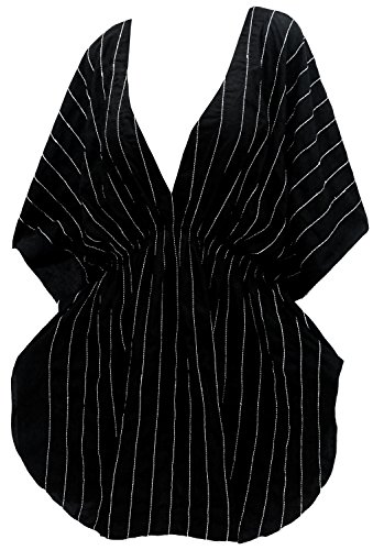 LA LEELA Vestido de diseñador Vestido de Verano Ropa de Playa Tumbona Mujeres más Bikini encubren Halloween Negro