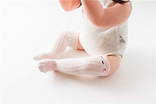 LACOFIA 6 Pares de calcetines largos de altos para bebé niñas Medias de algodón de punto princesa infantiles niña 1-3 años