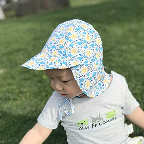 LACOFIA Sombrero de Playa de protección Solar para bebé Gorro de Verano de Solapa Ajustable Super Suave para niños Sol 6-18 Meses