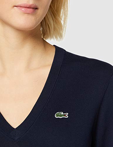 Lacoste Af5475 suéter, Azul (Marine 166), 34 para Mujer