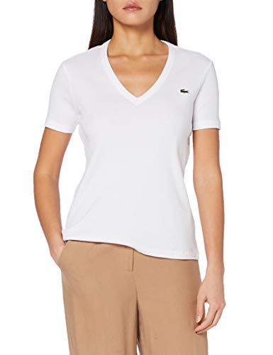 Lacoste TF5457 Camiseta, Blanco, Blanca, 44 para Mujer