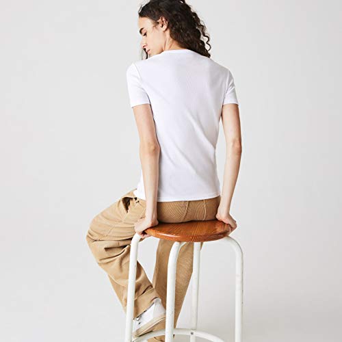 Lacoste TF5463 Camiseta, Blanc, 38 para Mujer