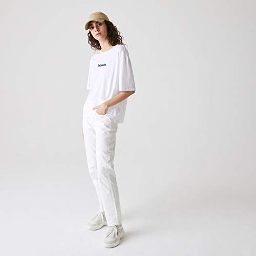 Lacoste Tf5627 Camiseta, Blanco (Blanc/Methylene Bed), 38 para Mujer