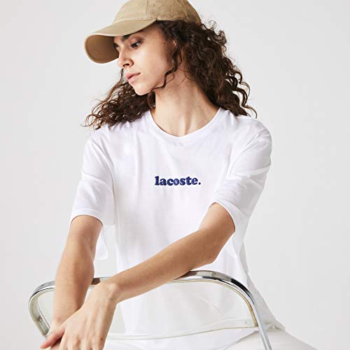 Lacoste Tf5627 Camiseta, Blanco (Blanc/Methylene Bed), 38 para Mujer