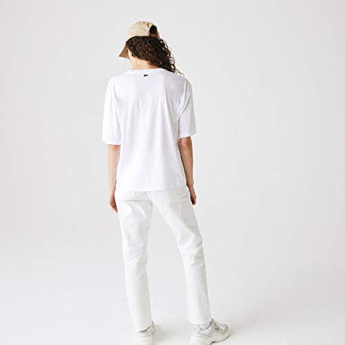 Lacoste Tf5627 Camiseta, Blanco (Blanc/Methylene Bed), 38 para Mujer