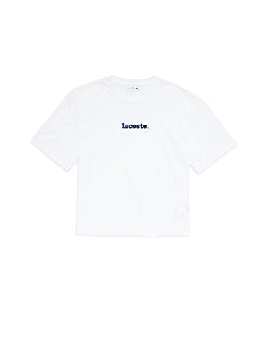 Lacoste Tf5627 Camiseta, Blanco (Blanc/Methylene Bed), 38 para Mujer