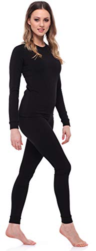 Ladeheid Conjunto de Ropa Interior Térmica Mujer LA40-147(Negro, XS)