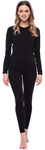 Ladeheid Conjunto de Ropa Interior Térmica Mujer LA40-147(Negro, XS)