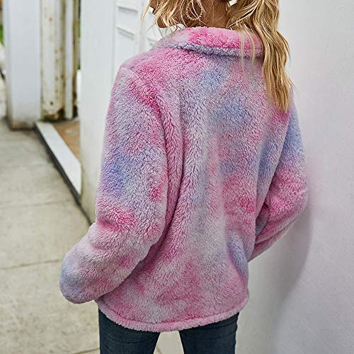 LAIYUTING 2020 SuéTer De Mujer De Lana con Solapa Tie-Dye De Moda De Invierno