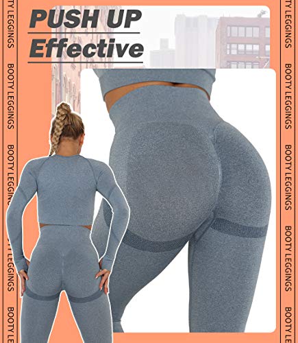 Lalamelon Leggins Deportivos Mujer Push up Mallas Pantalones Cintura Alta Yoga Leggings Pantalón Moda Sin Costuras para Fitness Running Deporte Elásticos y Transpirables