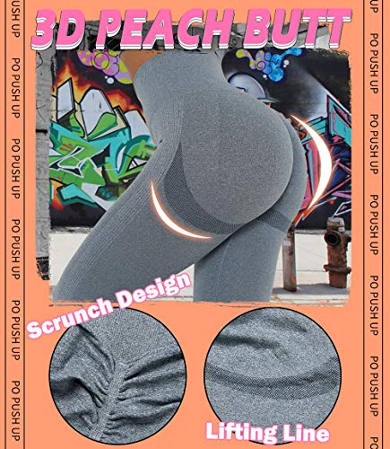 Lalamelon Leggins Deportivos Mujer Push up Mallas Pantalones Cintura Alta Yoga Leggings Pantalón Moda Sin Costuras para Fitness Running Deporte Elásticos y Transpirables