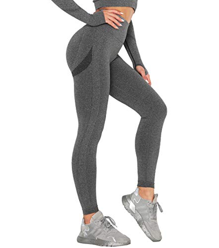Lalamelon Leggins Deportivos Mujer Push up Mallas Pantalones Cintura Alta Yoga Leggings Pantalón Moda Sin Costuras para Fitness Running Deporte Elásticos y Transpirables