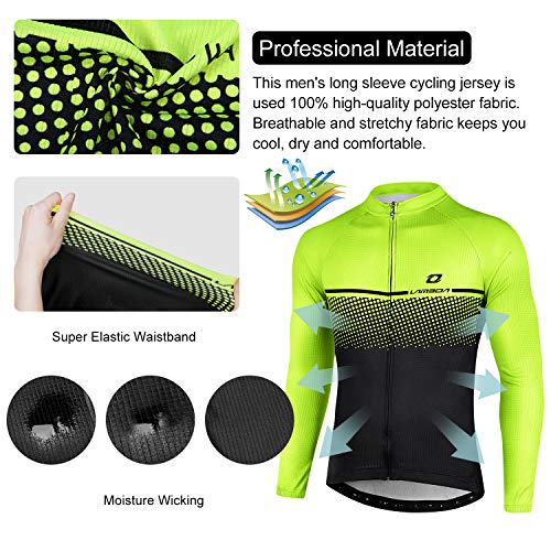 LAMEDA Maillot Ciclismo Hombre Ropa Camiseta Jersey Bicicleta MTB con Mangas Largas para Entretiempo Y Invierno(S)