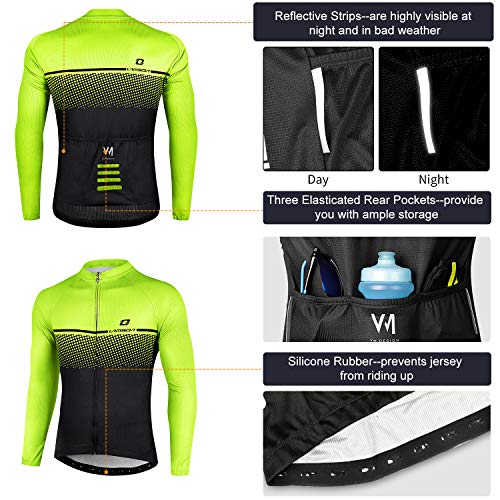 LAMEDA Maillot Ciclismo Hombre Ropa Camiseta Jersey Bicicleta MTB con Mangas Largas para Entretiempo Y Invierno(S)