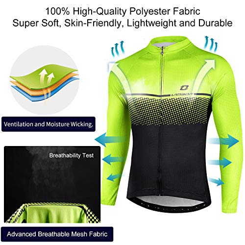 LAMEDA Maillot Ciclismo Hombre Ropa Camiseta Jersey Bicicleta MTB con Mangas Largas para Entretiempo Y Invierno(S)