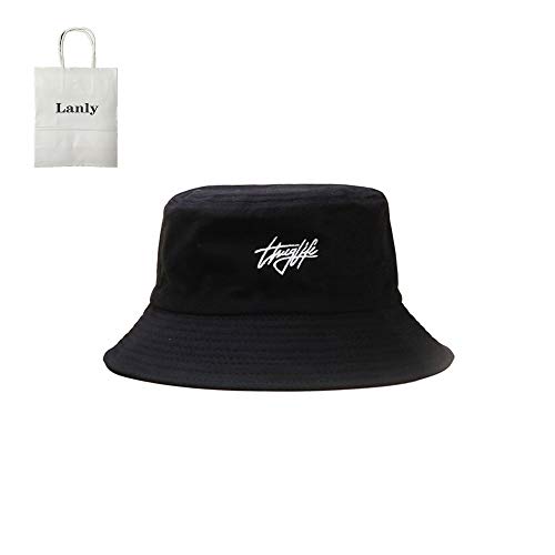 Lanly Sombrero de pescador para el sol, unisex, 100 % algodón, plegable, de senderismo