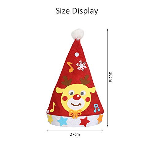 LANMOK 6 Piezas Sombrero de Navidad de Fieltro Sombrero de Santa Claus Gorro de Alce Muñeco de Nieve Actividades Manuales para Niños DIY Manualidades de Fieltro Navideño Regalo Año Nuevo