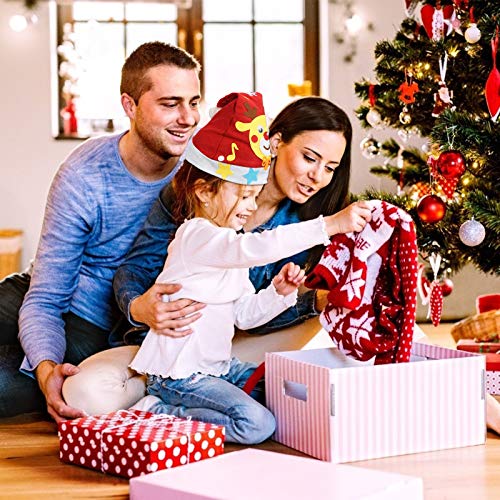 LANMOK 6 Piezas Sombrero de Navidad de Fieltro Sombrero de Santa Claus Gorro de Alce Muñeco de Nieve Actividades Manuales para Niños DIY Manualidades de Fieltro Navideño Regalo Año Nuevo