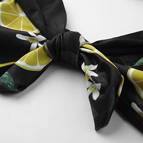 LANSKIRT Conjunto de Bikini Dos Piezas Mujer Bikini Push Up Estampadas Limón Bohemios Bikinis Trikini Moda Biquini Vikinis Traje de Baño Verano Ropa de Playa Bañadores Anudado Dama