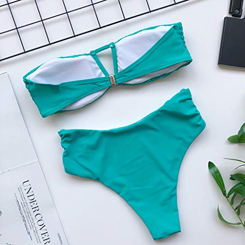 LANSKIRT Traje de Baño Mujer 2020 Bikinis Mujer Ropa de Playa Arcón Envuelto Trikini Biquini Vikinis Estampadas Flores Trikini Biquini Cintura Alta Ropa de Verano Bohemios