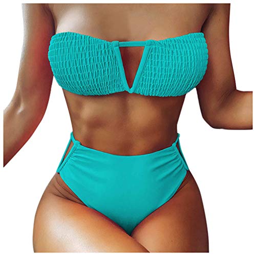 LANSKIRT Traje de Baño Mujer 2020 Bikinis Mujer Ropa de Playa Arcón Envuelto Trikini Biquini Vikinis Estampadas Flores Trikini Biquini Cintura Alta Ropa de Verano Bohemios