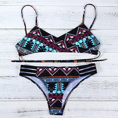 LANSKIRT_Bikinis Bikini Mujer Push Up Lanskirt Mujeres Conjunto de Traje de BañO Estampado Bohemio BañAdores con Relleno Trajes de BañO Mujer 2019 Baratos Bikini Estampado Dividido BañAdores