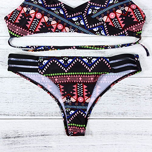 LANSKIRT_Bikinis Bikini Mujer Push Up Lanskirt Mujeres Conjunto de Traje de BañO Estampado Bohemio BañAdores con Relleno Trajes de BañO Mujer 2019 Baratos Bikini Estampado Dividido BañAdores