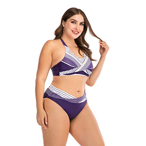 LANSKIRT_Bikinis Mujer Tallas Grande Trajes de Baño para Gorditas Color Degradado Encaje Ropa de Playa 2020 Verano Bikinis Push Up Anudado Trikini Biquini Vikinis Moda L-4XL