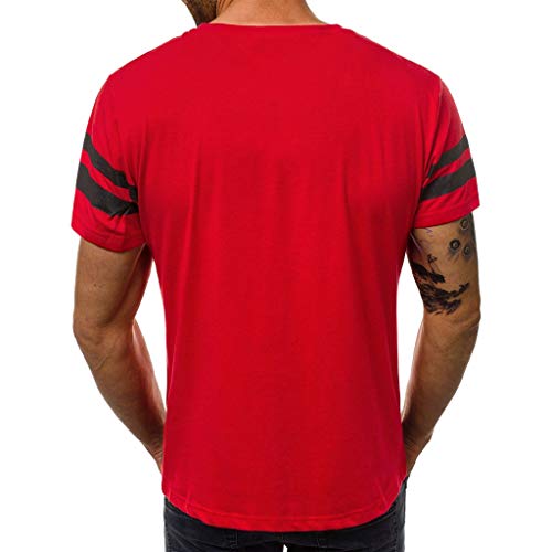 LANSKIRT_Camisas Hombre Una camisa ocasional para Hombre 3XL Blanco, Rojo 01