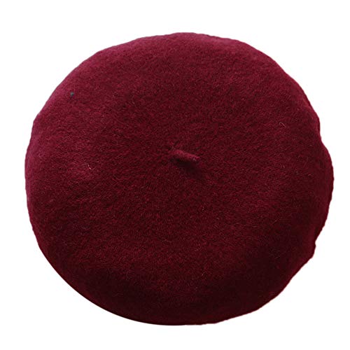 Las Mujeres De Color Sólido De La Boina De Lana del Artista Francés Sombrero Caliente del Invierno De La Gorrita Tejida De Mujer