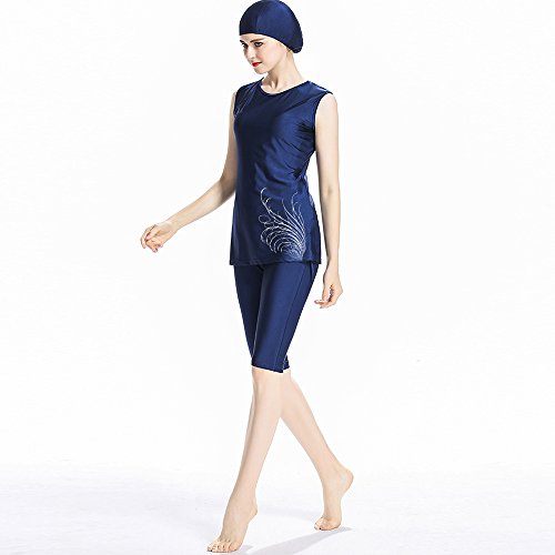 Las Mujeres de Las Mujeres Modestos Trajes de baño Traje de baño musulmán hindúes judíos Cortos Traje de baño (No-1, 3X-Large)