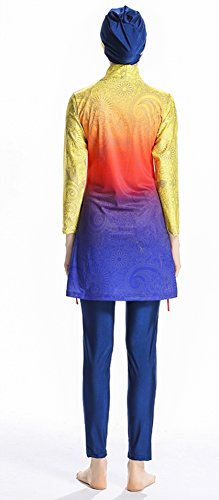 Las Mujeres de Las Mujeres Modestos Trajes de baño Traje de baño musulmán hindúes judíos Cortos Traje de baño (NO1, Medium)