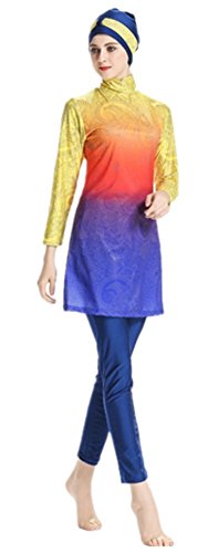Las Mujeres de Las Mujeres Modestos Trajes de baño Traje de baño musulmán hindúes judíos Cortos Traje de baño (NO1, Medium)