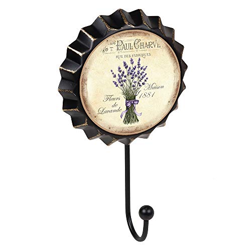 Lashuma Juego de 2 ganchos grandes para colgar en la pared, de metal, (19 x 11 cm), diseño retro, para abrigos, toallas