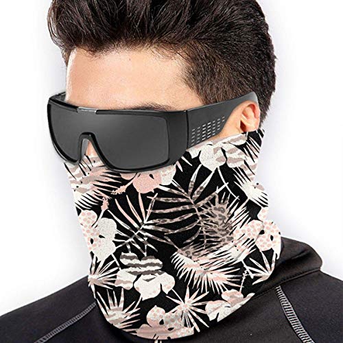 Lawenp estampado animal plantas tropicales patrón frío cuello calentador cara bufanda para unisex