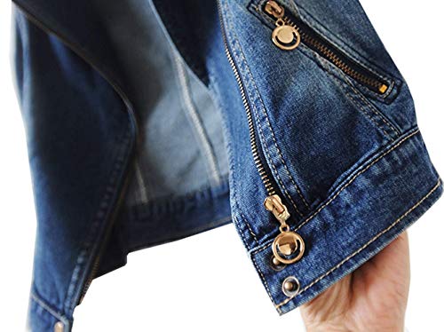 Lazutom Chaleco de mezclilla sin mangas para mujer con botones