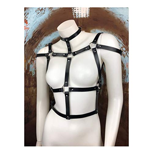 LBBDrrAL Traje de fiesta gótica de la ropa interior llena jaula de cuerpo honda vestido de la honda de la correa hueco recortada Bra top punk