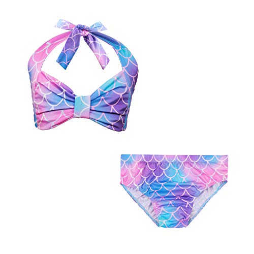 Le SSara 2018 Girls Colorful Mermaid Pattern Traje de baño 3 Piezas Bikini Establece Traje de baño para Cosplay Party (110, DH48)