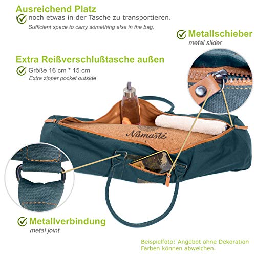 Lebensmuster Esterilla de yoga antideslizante de corcho y caucho natural, incluye bolsa, 183 cm x 66 cm x 5 mm, sin sustancias nocivas, tu compañero Treuer, esterilla de yoga