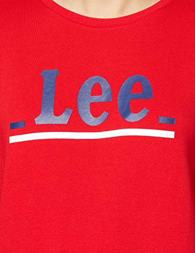 Lee Crew Logo Lines Sudadera, Rojo (Bright Red EF), X-Small para Mujer