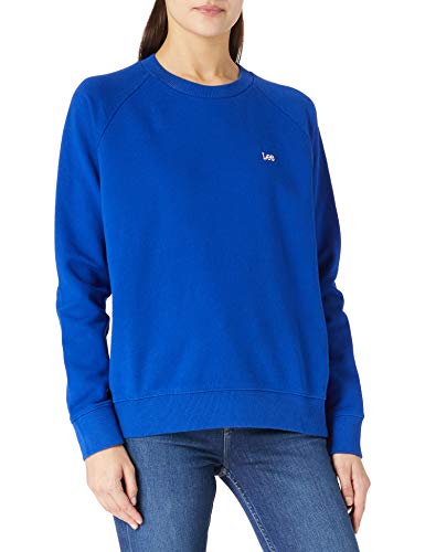Lee Plain Crew Neck Sudadera, Azul Marino, XL para Mujer