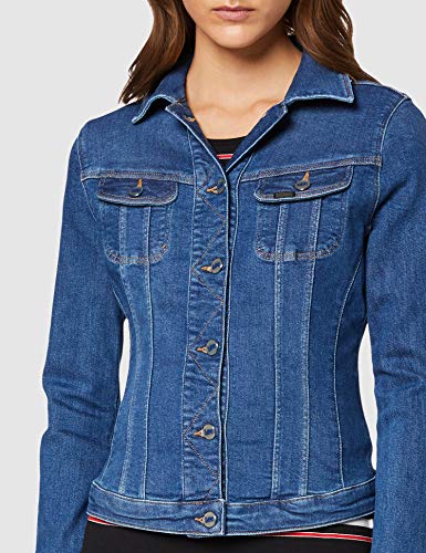 Lee Slim Rider Chaqueta vaquera, Azul (Jackson Worn Ax), Large para Mujer