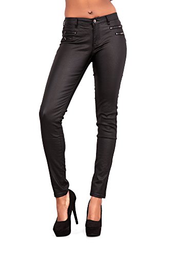Leggings ajustados para mujer, con aspecto de cuero, tallas 34, 36, 38, 40, 42