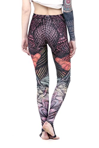 Leggings Estampados Wingorama - Leggins etnicos de Cintura Alta con alas de Colores, Ropa Alternativa de Mujer - Talla M
