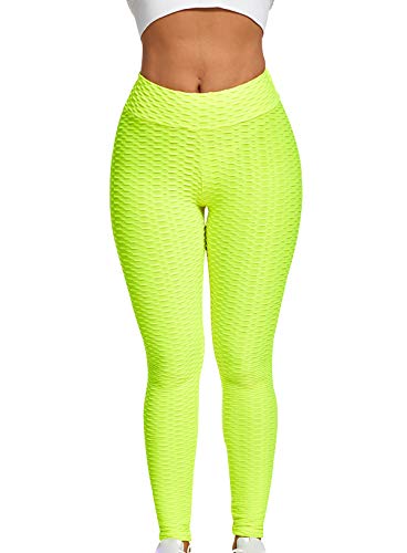 Leggins Deportivos Mujer Push Up Cintura Alta Gym Yoga Leggings Deporte Mujer Pantalones Leggins Fitness Running Anticeluliticos Mujer Talla Grande Mallas Deportivas Mujer Pantalon Pilates Amarillo M