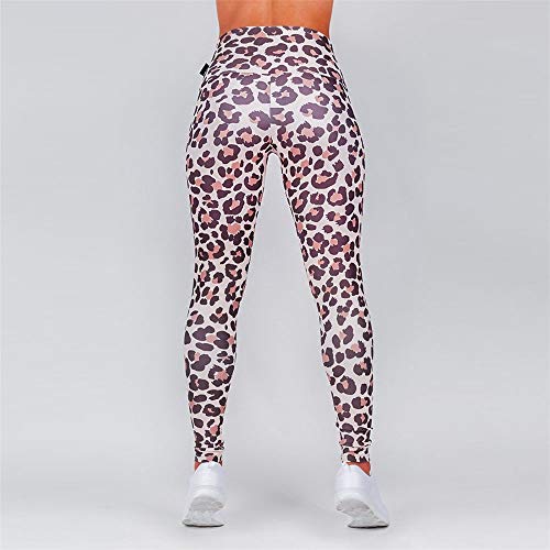 Leggins Mujer Push Up Pantalones de Fitness Mallas Yoga Pantalones estampados leopardos aptitud altas polainas de la cintura control del estómago de la mujer pantalones largos activos y atléticos mall