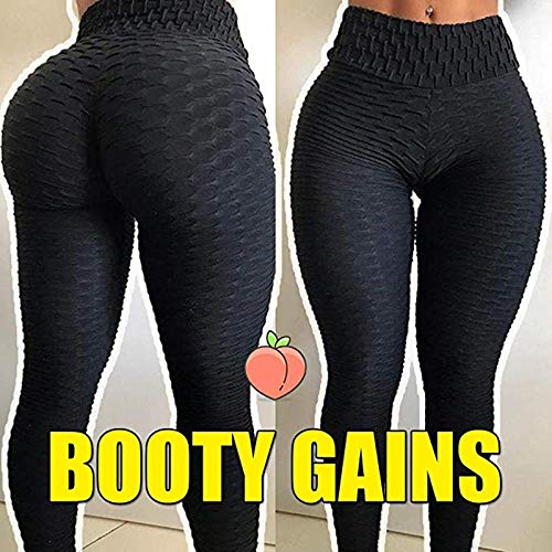 Leggins para Damas Pantalones,Mujeres Deportes Fitness s Pantalones de Yoga Jacquard Cintura Alta Levantamiento de Cadera botín Leggings-Green_XXXL