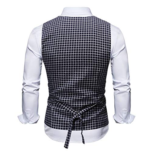 Legogo Traje estampado para hombre chaleco chaleco camisa chaleco chaleco chaleco chaleco chaleco para hombre esmoquin chaleco Negro M = etiqueta XL